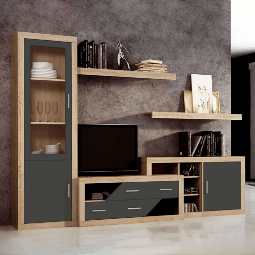 Unidade base Nuka 1 porta Cambria - Grafite 130 x 60 x 29,7 cm Unidade base Nuka 1 porta Cambria - Grafite 130 x 60 x 29,7 cm