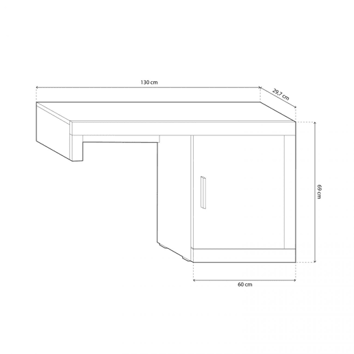 Unidade base Nuka 1 porta Cambria - Grafite 130 x 60 x 29,7 cm Unidade base Nuka 1 porta Cambria - Grafite 130 x 60 x 29,7 cm