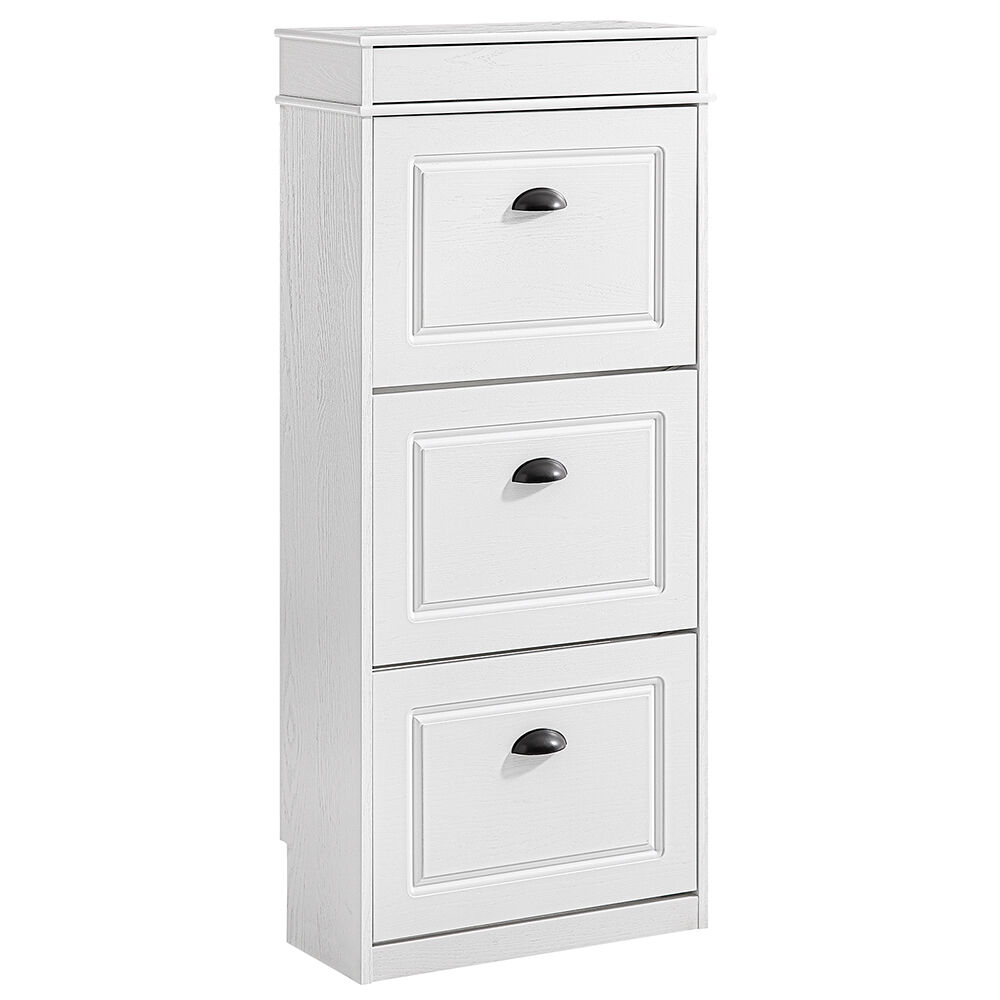 Sobuy zapatero organizador 3 puertas abatibles 53x24x118cm blanco fsr94-wg