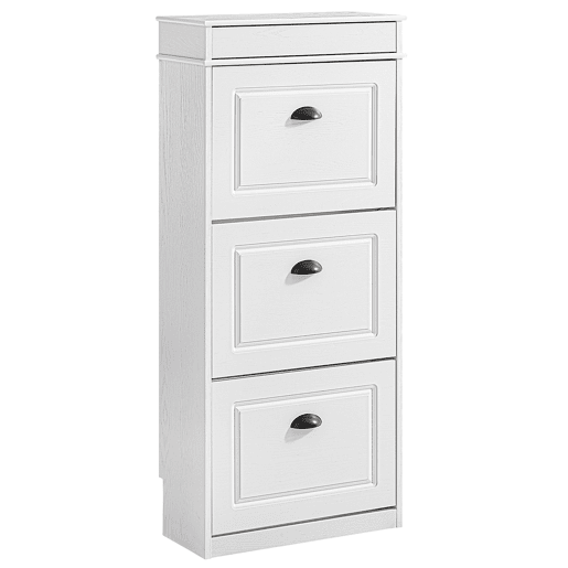 SoBuy Sapateira Armário 3 Portas Basculantes 12 Pares 53x24x118cm Branco FSR94-WG