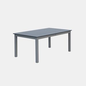 Mesa de jardim extensível em alumínio, 8 lugares sentados, Chicago 244cm, Cinza, 244x100x75 cm