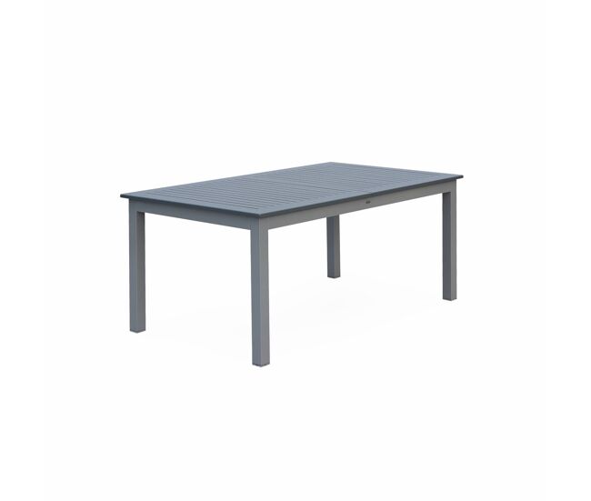 Mesa de jardín extensible de aluminio, 8 plazas, chicago 244 cm, gris, 244x100x75 cm