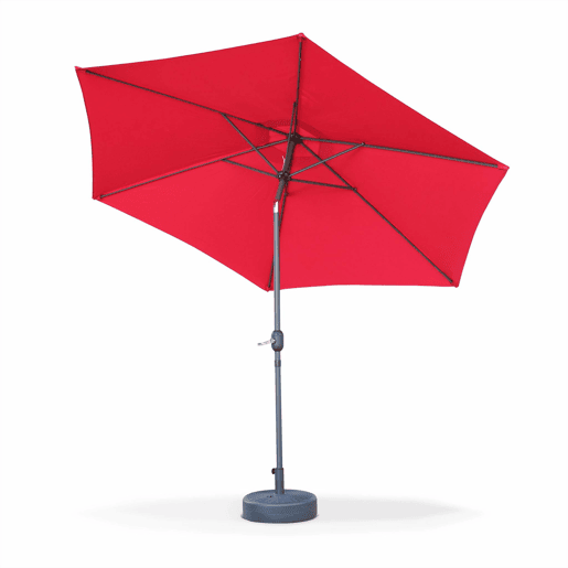 3m guarda-sol redondo, Touquet, Vermelho, 294x294x243 cm