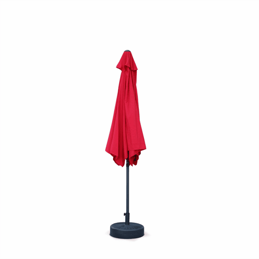 3m guarda-sol redondo, Touquet, Vermelho, 294x294x243 cm