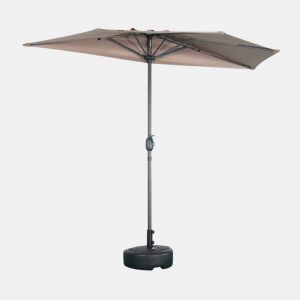 Meio guarda-chuva para varanda 2,5m, Calvi, Taupe, 250x250x228 cm