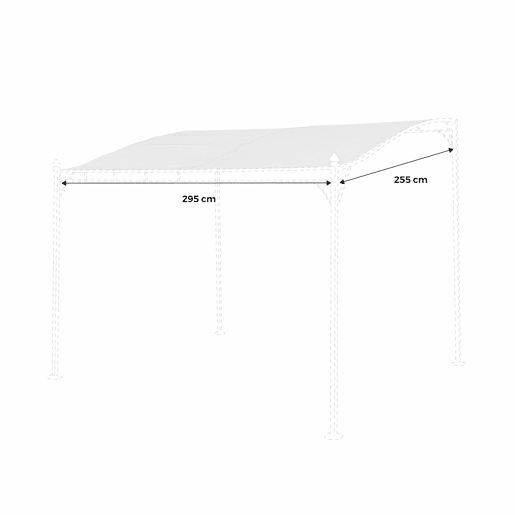 Cobertura de telhado para pérgola, Brestum 3x2.5m, Cobertura de telhado para pérgola, Cinza, 250x300x300 cm
