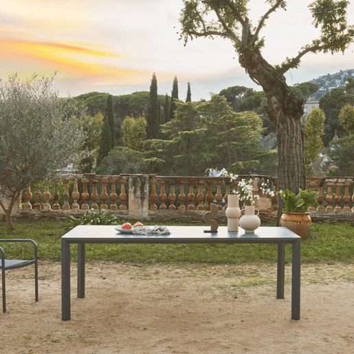 Mesa de jardim de alumínio para 8 lugares, Sacramento, Antracite, 220x100x75 cm