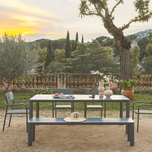Mesa de jardim de alumínio para 8 lugares, Sacramento, Antracite, 220x100x75 cm