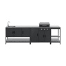 Cozinha exterior 3 módulos com churrasqueira a gás 3 queimadores em pés,, Barbecue a gás Naxos + 3 módulos, Preto, 100x51x87.5 cm