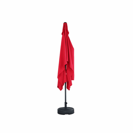 2x3m guarda-sol rectangular, multiposicional, Touquet, Vermelho, 300x198x243 cm