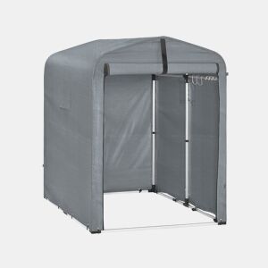 SoBuy Garagem para bicicletas e ferramentas, abrigo de jardim aberto à prova de água com ganchos, cinzento, 120 x 176 x 163 cm, KLS11-DG