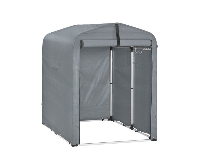 Sobuy cobertizo de jardín impermeable para moto con ganchos gris 120x176x163 cm kls11-dg