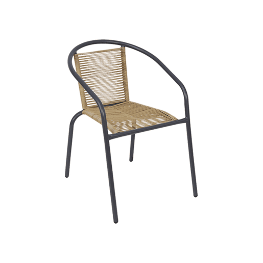 Cadeirões de jardim em resina natural, set de 4, Tonala, Antracite, 53x63x74 cm