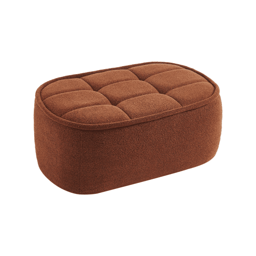 Cadeirão boucle texturizada 1 lugar + descanso para pés, Boni, Terracota, 93x104x85 cm