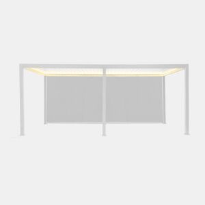 Pérgola bioclimática 3x6m elétrica de alumínio com LED + 2 estores de 3m, Triomphe 3x6m LED + acessórios, Branco, 591x301x250 cm