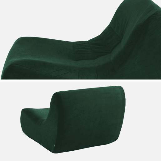Módulo de sofá modular em tecido veludo, 1 lugar, Sokol veludo, Verde, 91x105x72 cm