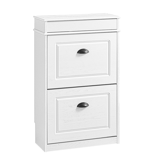 SoBuy Móvel para Sapatos 54x24x82cm Branco com 2 Portas Basculantes e Gaveta Armazenamento 8 Pares FSR78-WG