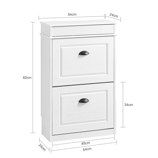 SoBuy Móvel para Sapatos 54x24x82cm Branco com 2 Portas Basculantes e Gaveta Armazenamento 8 Pares FSR78-WG