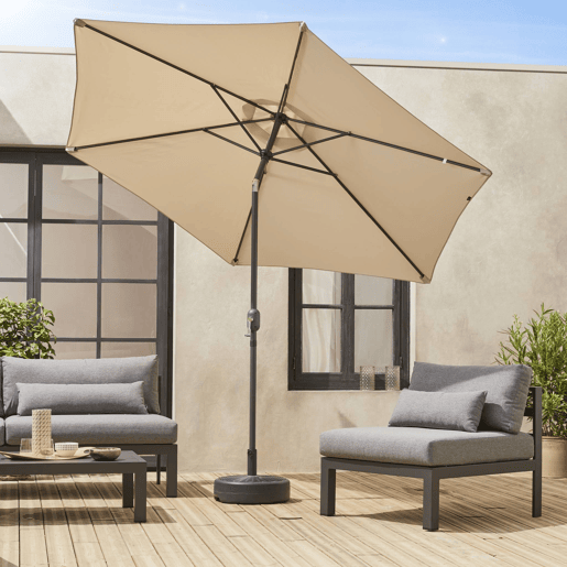 3m guarda-sol redondo, Touquet, Zibelina, 294x294x243 cm