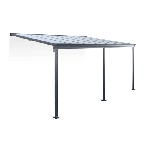 3x4m pérgola de alumínio com canaleta, Avenio, Antracite, 443x299x258 cm