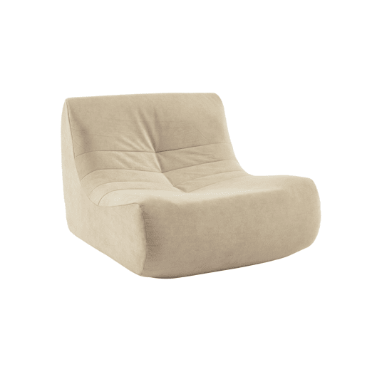 Módulo de sofá modular em tecido veludo, 1 lugar, Sokol veludo, Beige, 91x105x72 cm