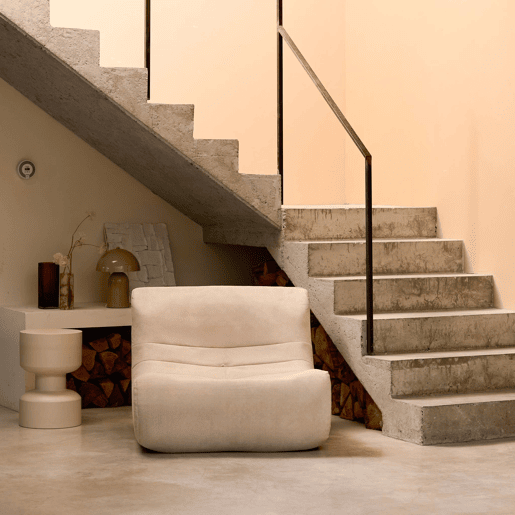 Módulo de sofá modular em tecido veludo, 1 lugar, Sokol veludo, Beige, 91x105x72 cm
