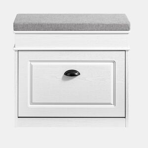 SoBuy Móvel para Sapatos Banco de Entrada com Armazenamento 61x24x51cm Branco FSR82-K-WG