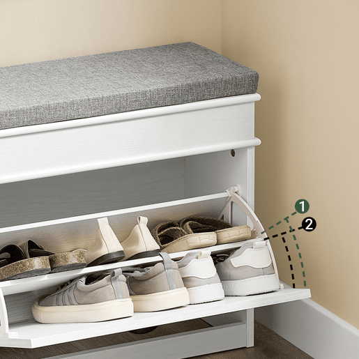 SoBuy Móvel para Sapatos Banco de Entrada com Armazenamento 61x24x51cm Branco FSR82-K-WG