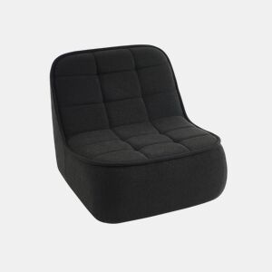 Cadeira confortável em boucle texturizado, 1 lugar, Boni, Preto, 93x104x85 cm