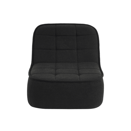 Cadeira confortável em boucle texturizado, 1 lugar, Boni, Preto, 93x104x85 cm