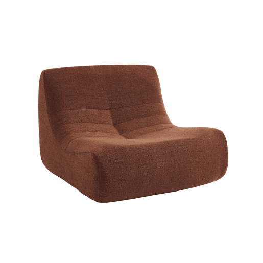 Módulo de sofá modular em boucle texturizado, 1 lugar, Sokol boucle, Terracota, 105x91x72 cm