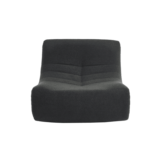 Módulo de sofá modular em boucle texturizado, 1 lugar, Sokol boucle, Preto, 105x91x72 cm