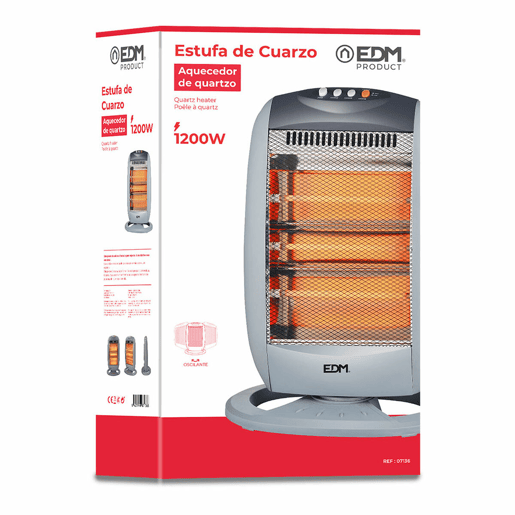Aquecedor em Quartzo EDM 07136 07136 Preto 1200 W