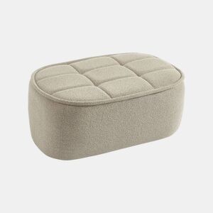 Pouf, apoio para pés para poltrona 1 lugar Boni bouclette texturada, Boni, Beige, 91x63x40 cm