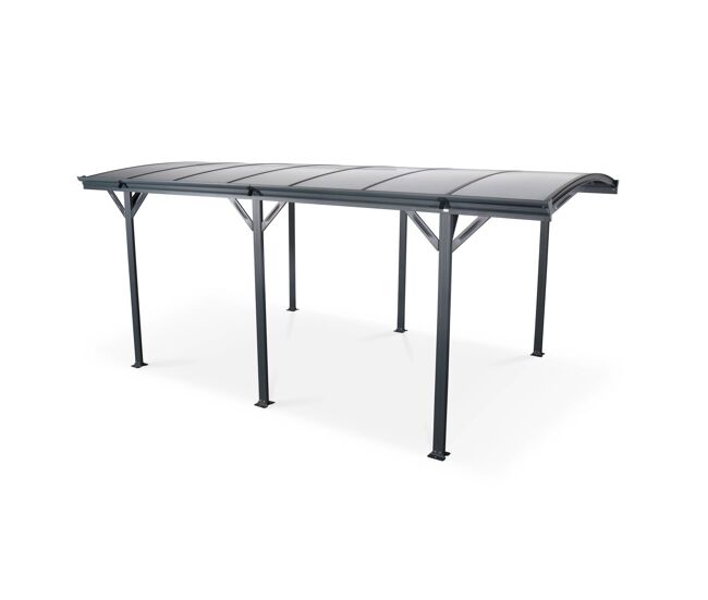 Cubierta de jardín de aluminio y policarbonato, le mans, antracita, 505 x 302 x 218 cm