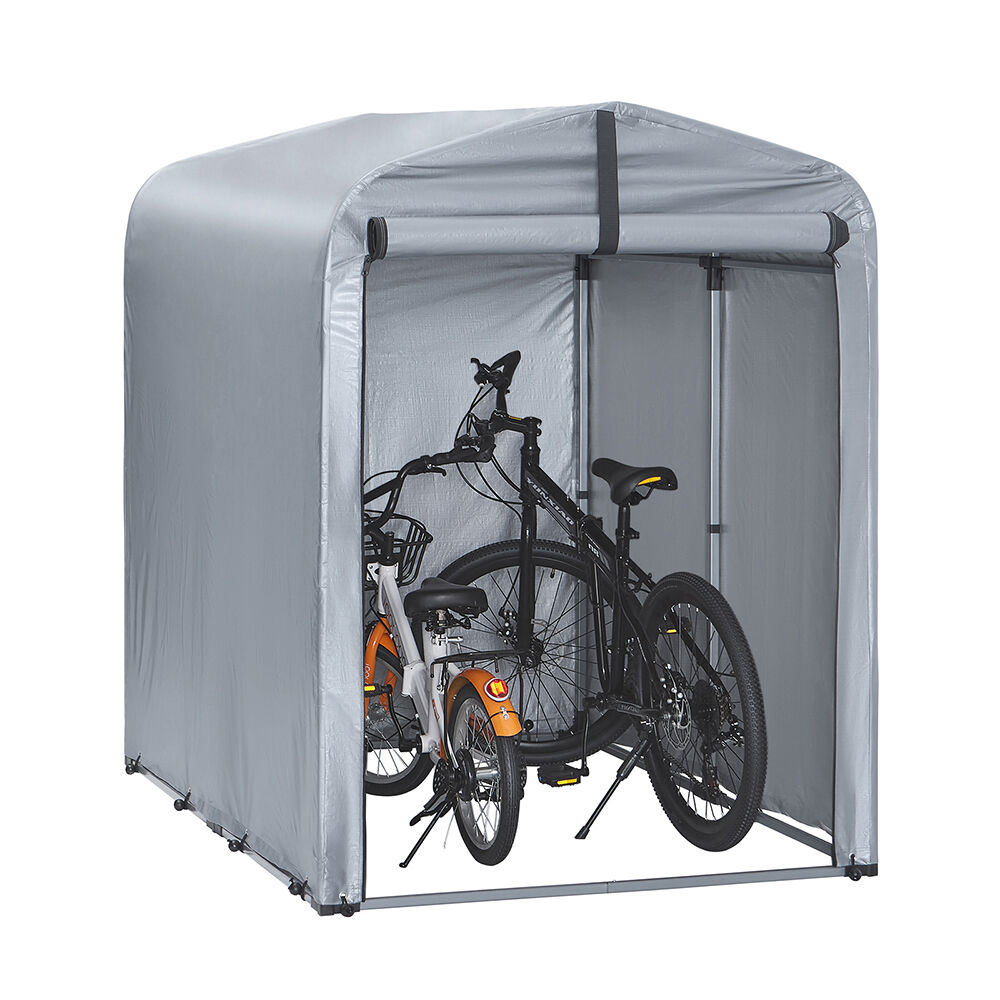 Sobuy cobertizo de jardín exterior impermeable con ventilación y refuerzo plata 120x176x163 cm kls11-k