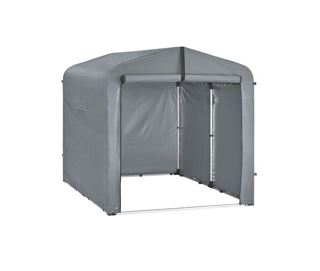 Sobuy cobertizo de jardín impermeable para moto bicicleta y herramientas 159x219x165 cm gris kls11-l-dg