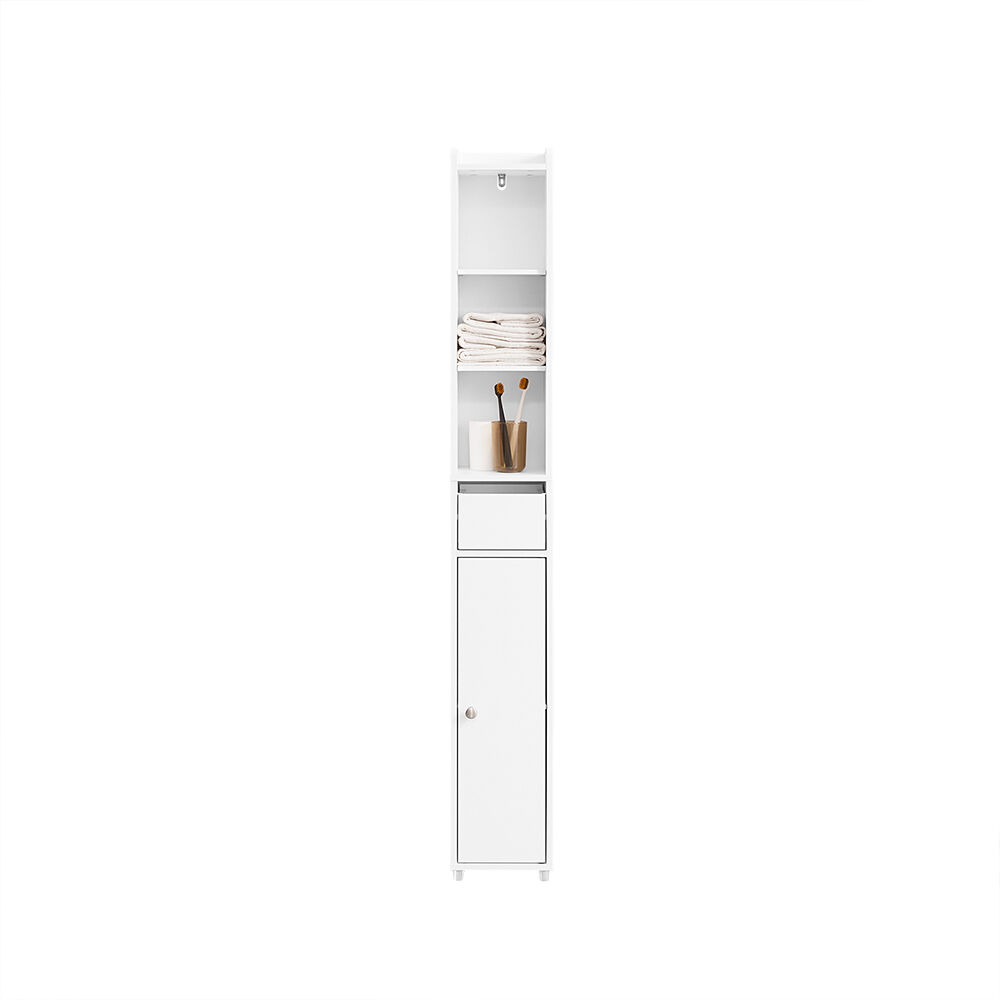 Sobuy mueble de baño columna almacenamiento 20x20x145cm blanco bzr34-k-w