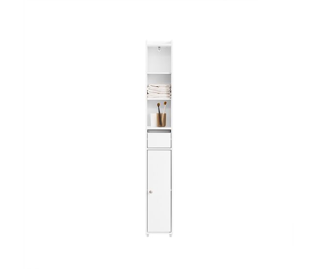 Sobuy mueble de baño columna almacenamiento 20x20x145cm blanco bzr34-k-w