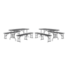 Mesa de recepção dobrável aço 2 bancos, set de 2, Fiesta set, Cinza escuro, 180x69.5x73.5 cm