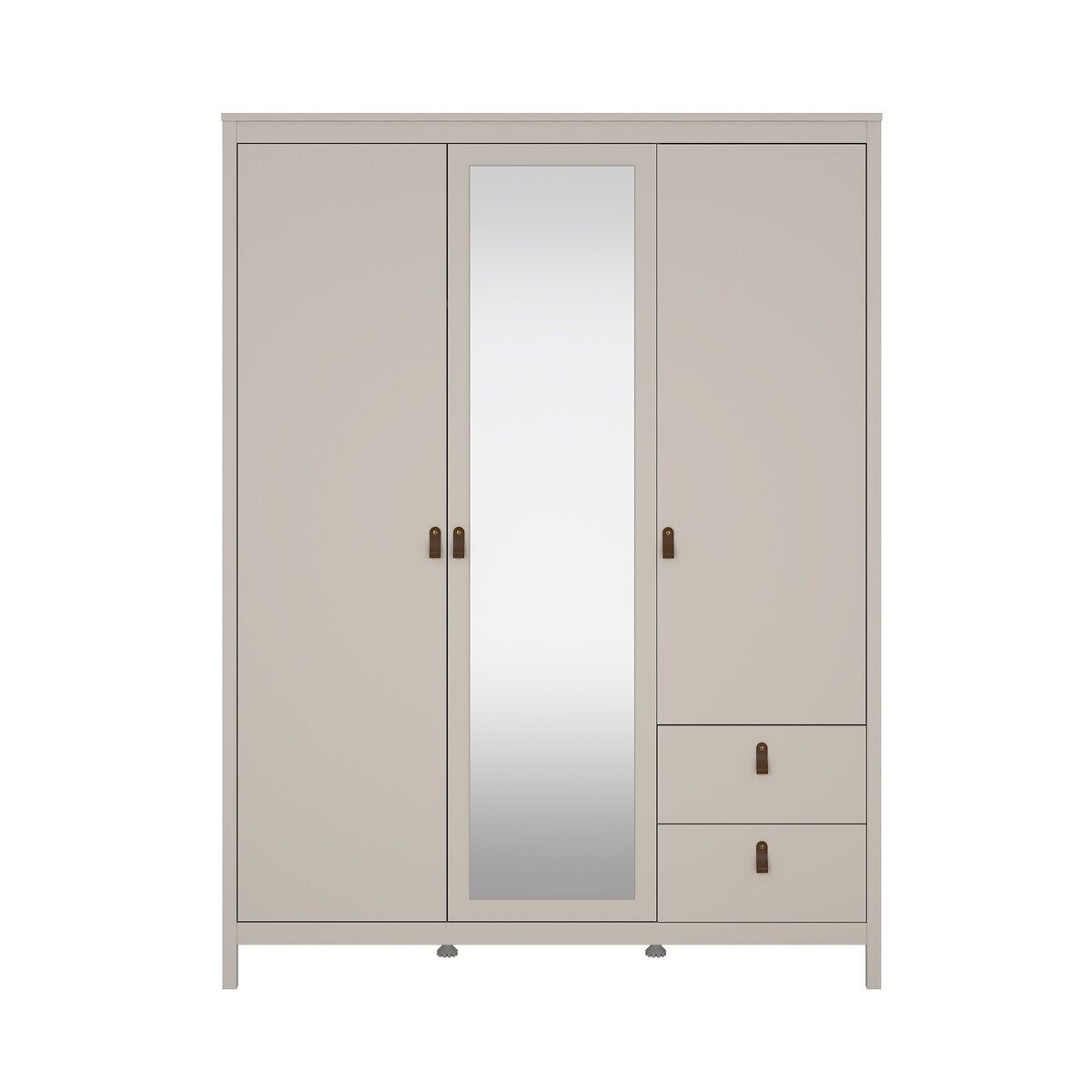 Armario 3 puertas (1 con espejo) y 2 cajones blanco l150 cm - barcelone