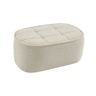 Pouf, apoio para pés para poltrona 1 lugar Boni bouclette texturada, Boni, Branco sujo, 91x63x40 cm