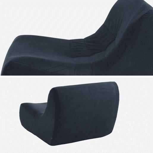 Módulo de sofá modular em tecido veludo, 1 lugar, Sokol veludo, Azul escuro, 91x105x72 cm