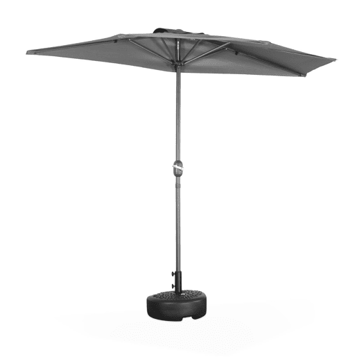 Meio guarda-chuva para varanda 2,5m, Calvi, Cinza, 250x250x228 cm