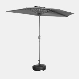 Meio guarda-chuva para varanda 2,5m, Calvi, Cinza, 250x250x228 cm