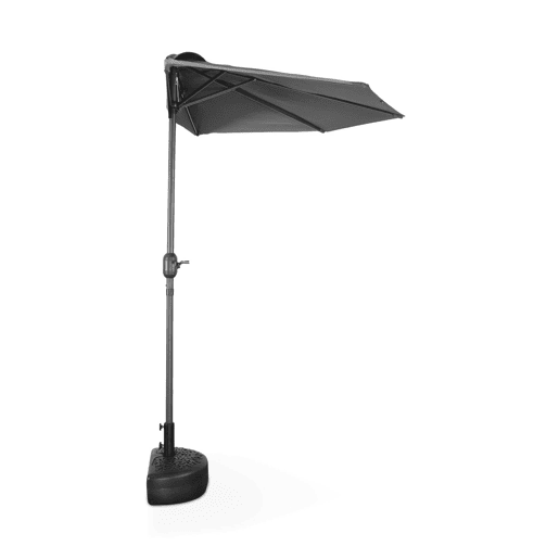 Meio guarda-chuva para varanda 2,5m, Calvi, Cinza, 250x250x228 cm