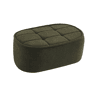 Pouf, apoio para pés para poltrona 1 lugar Boni bouclette texturada, Boni, Verde caqui, 91x63x40 cm
