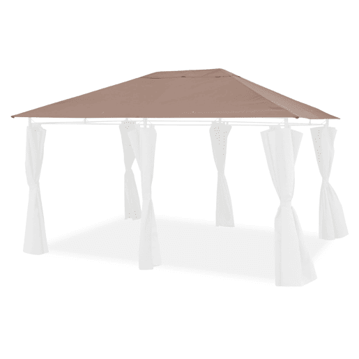 Cobertura de pérgola 3x3m, Cobertura de telhado para pérgola Divio, Taupe, 399x299x299 cm
