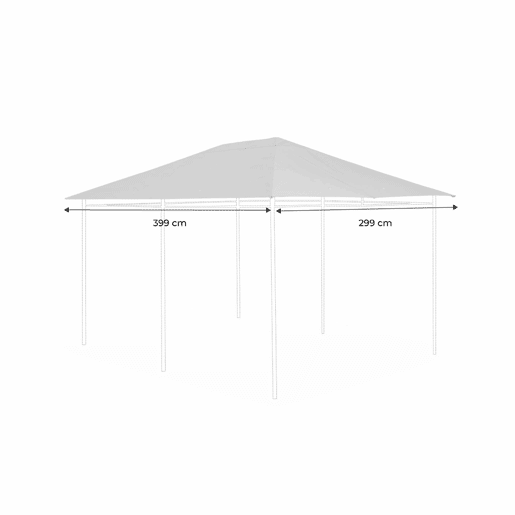 Cobertura de pérgola 3x3m, Cobertura de telhado para pérgola Divio, Taupe, 399x299x299 cm