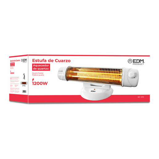 Aquecedor em Quartzo EDM 07131 07131 Branco 600-1200 W Aquecedor em Quartzo EDM 07131 07131 Branco 600-1200 W